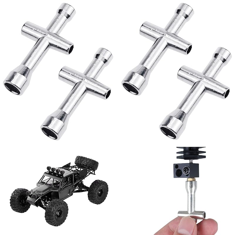 Aswewamt Kit com 4 Chaves de Soquete Cruzadas para Porcas M2, M2,5, M3 e M4