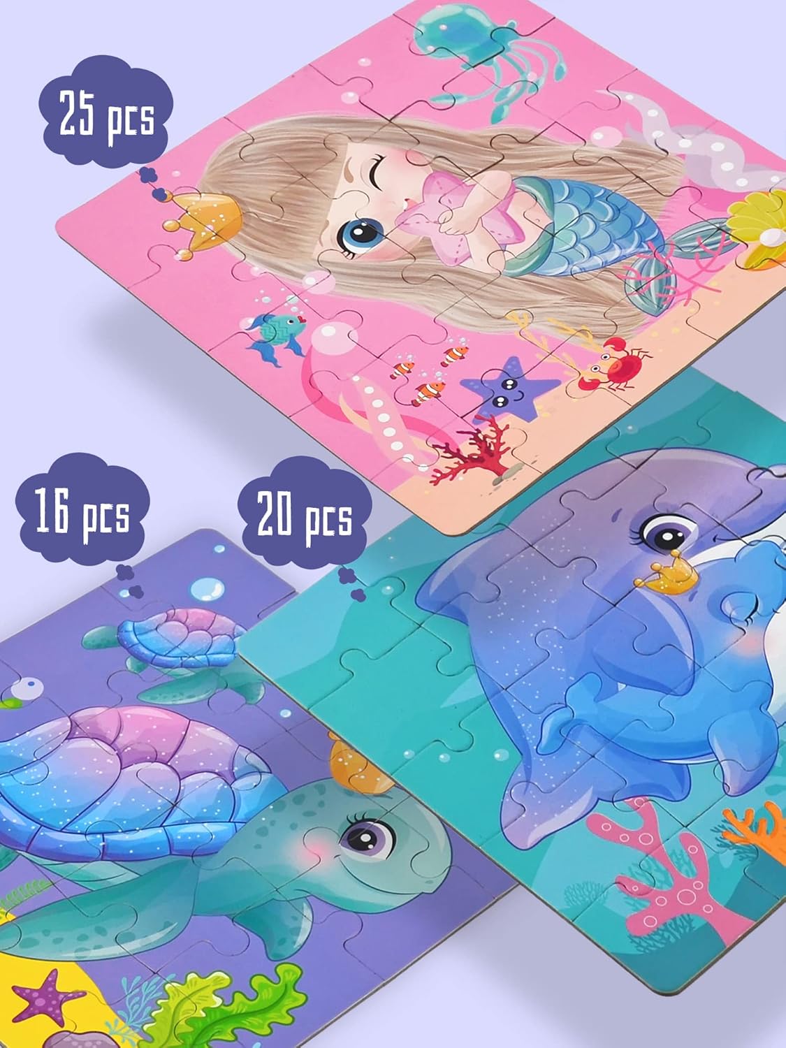 Vileafy Magnetic Puzzles for Kids Ages 3-5 – 3 in 1 Travel Puzzle Book with 16, 20 & 25 Pieces, Portable Airplane Toys for Boys and Girls, Preschool Educational Animal Puzzles & Birthday Gifts image 4 of 7 B09T68NST9