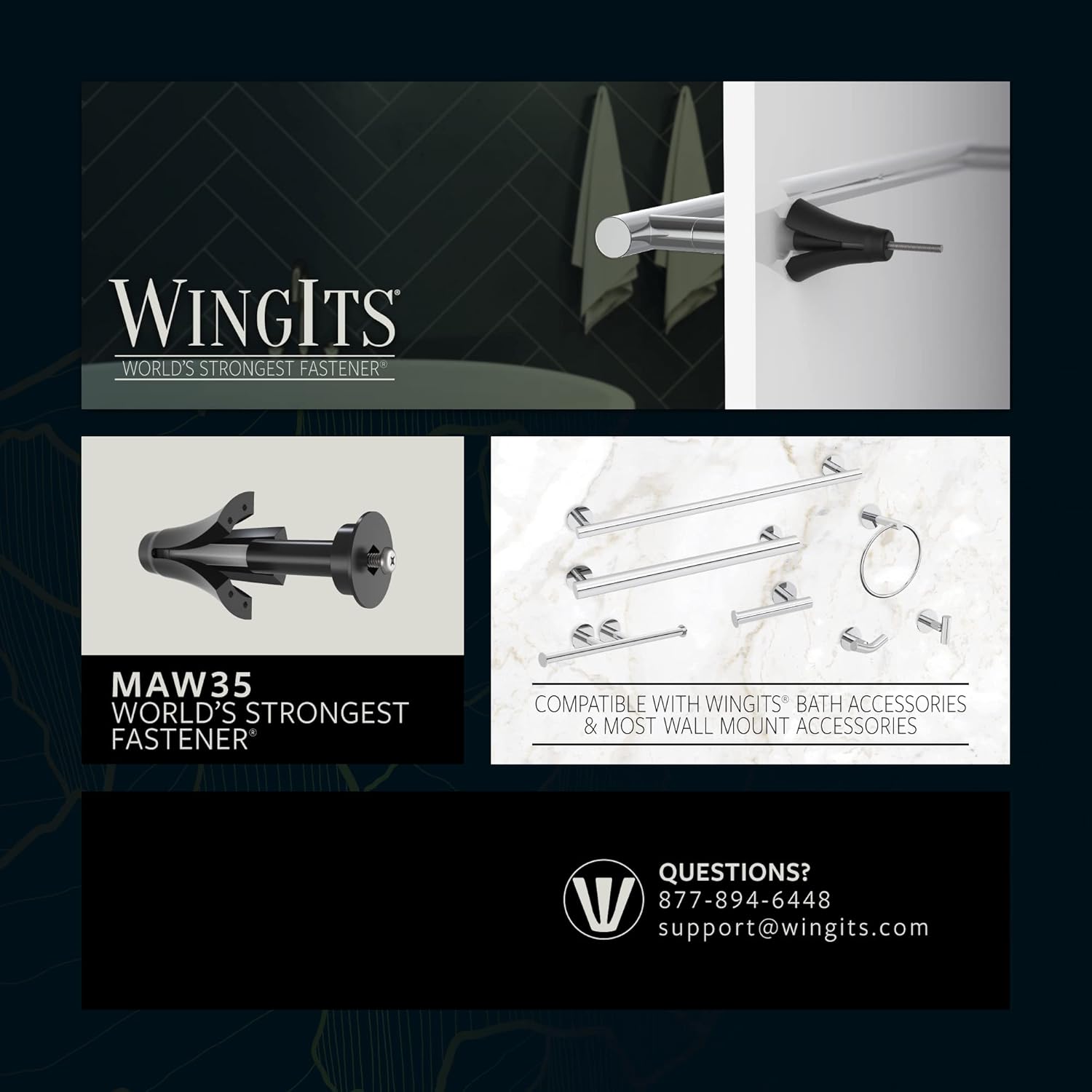 WingIts RC-MAW35-2 Master Anchor for Drywall Size, Stainless Steel, 2 Units Per Pack : Industrial & Scientific