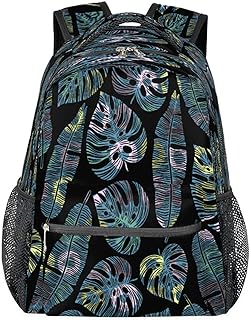Mochilas para adolescentes, meninas, meninos, folha de palmeira, mochila de viagem para mulheres e homens, mochilas de folha de banana, mochilas universitárias para escola, trabalho, laptop, mochila resistente à água para caminhadas, Multicor, Medium