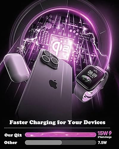 Miniatura 6 de Estación de carga inalámbrica 3 en 1 para múltiples dispositivos Qi2 Apple, adaptador USB C de 30 W y luz, soporte de cargador rápido seguro