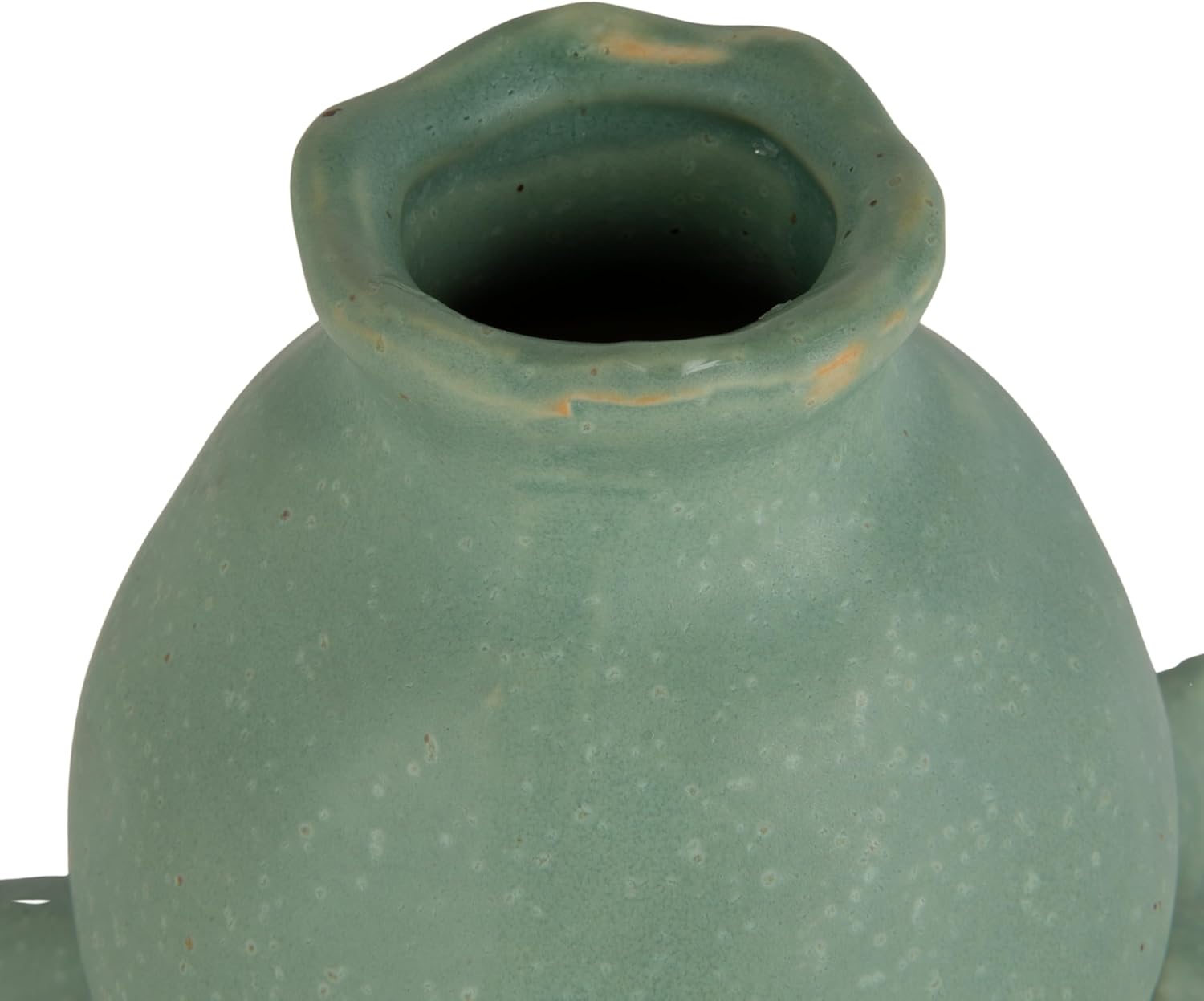 Creative Co-Op Stoneware Vase with 3D Fish and Reactive Glaze, Matte Sage Green