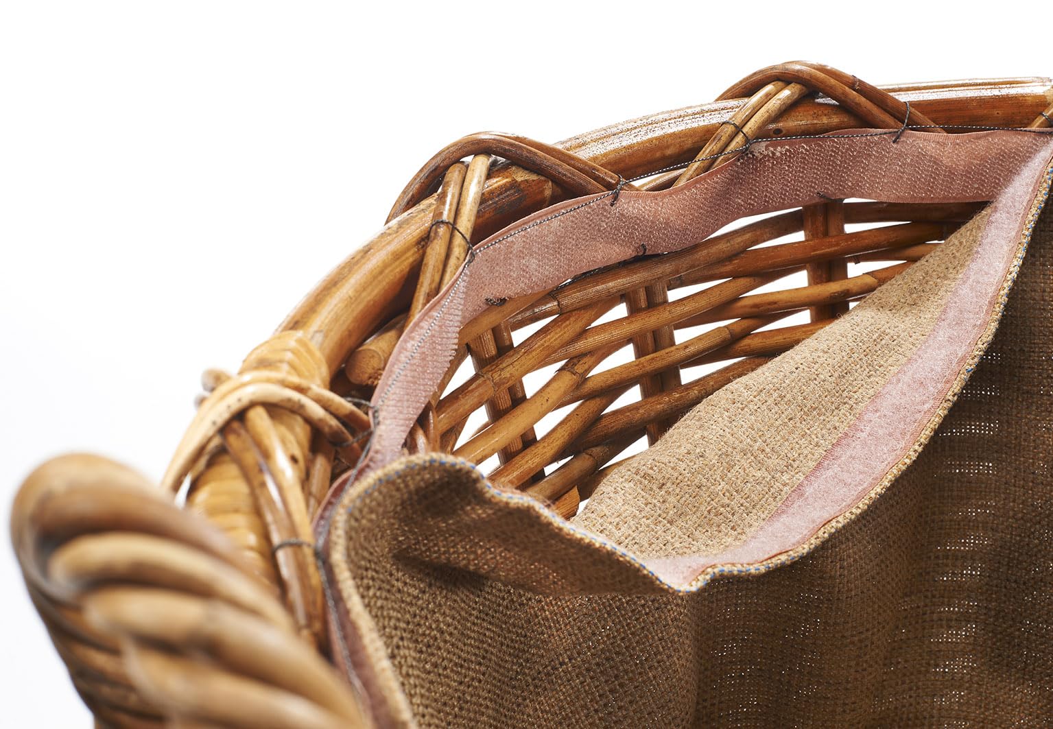 Kobolo Holzkorb für Kaminholz Rattan Lacak mit abnehmbarem Leinenstoff
