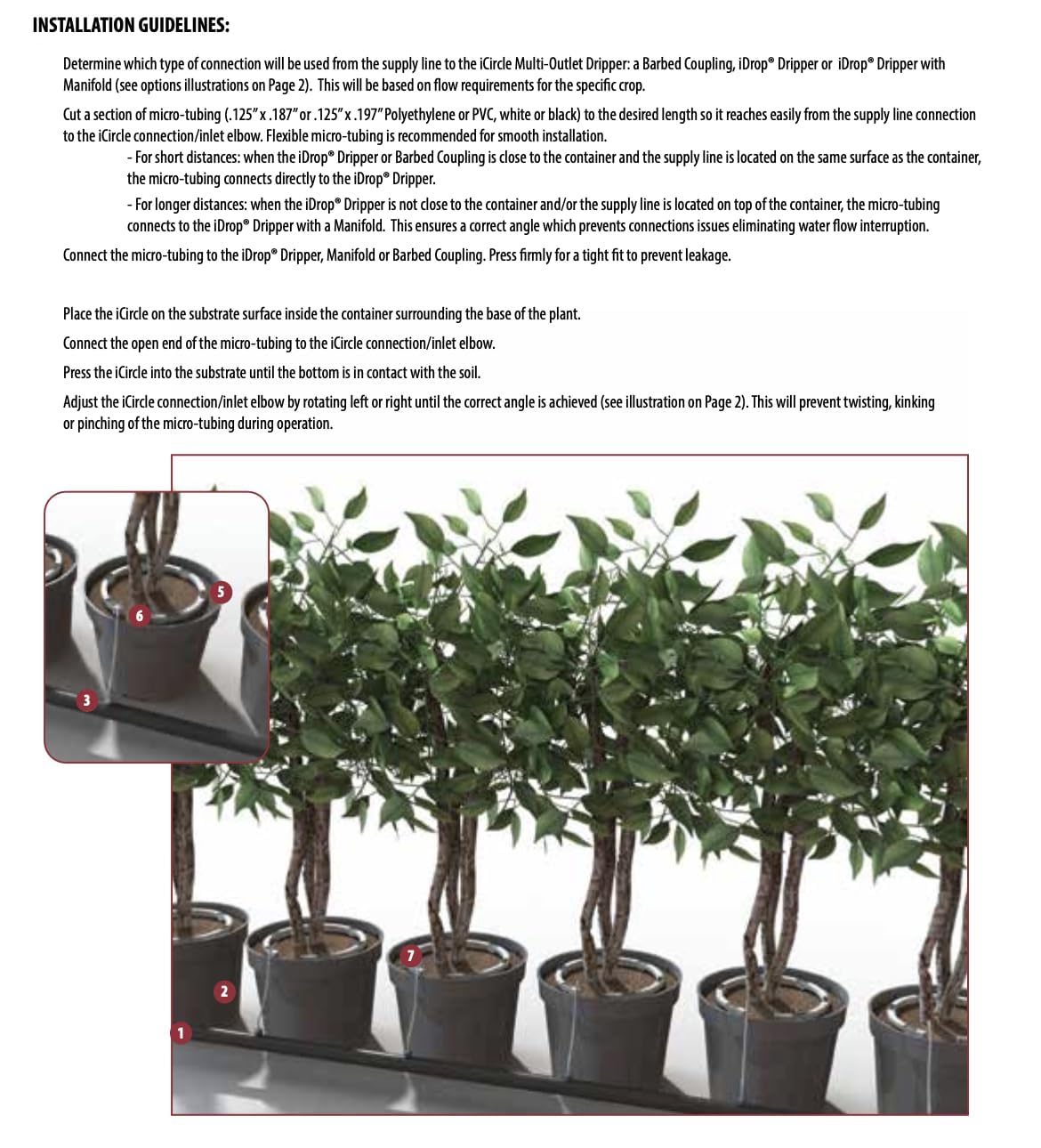 10 Pack - Premium Hevy Duty Drip Irrigation Watering Ring for 1/8" .125 Inch Tubing, Halo, Circle, Great for Greenhouse & Commercial Grower Applications (5" Diameter Ring, 10)