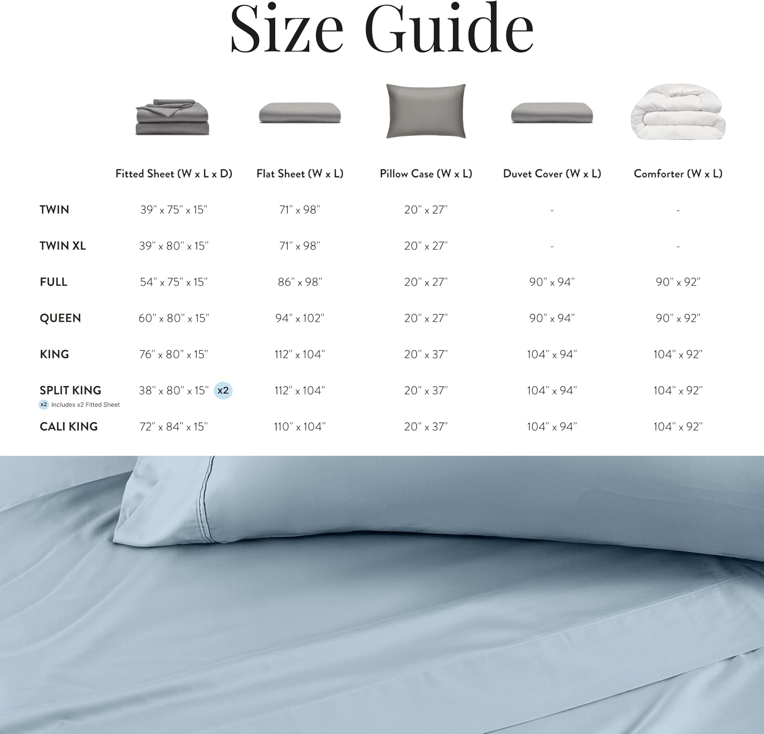 Miracle Made Extra Luxe Cool IT Cooling Cotton Sheets – Queen, Sky Blue