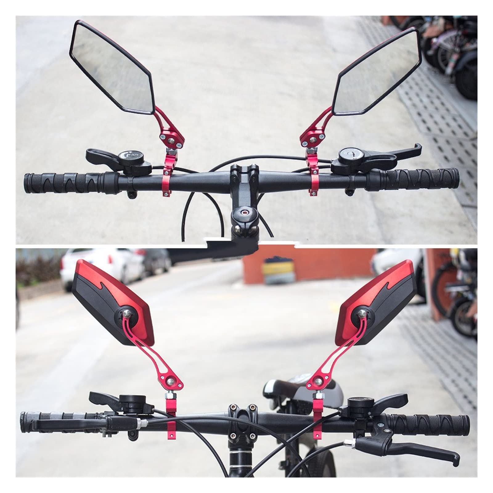 Rückspiegel, 2 Stück, Glaslinse, 7/8 Zoll, 22 mm, Fahrradspiegel, Lenker, Mountainbike-Spiegel, verstellbar, drehbar, Fahrradrückspiegel. Rückspiegel (3)