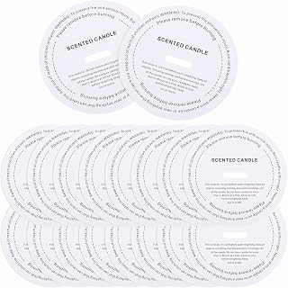 MECCANIXITY 30 Pcs Candle Dust Covers, 8cm/3.1" Round Printed White Candles Drip Protectors Lid Accessories for Craft Fragrance Making Jars Boxes Packaging, White