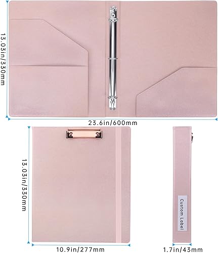 Miniatura 3 de HAUTOCO Carpeta de 3 anillos de 1 pulgada con portapapeles para papel tamaño carta de 11 x 8.5 pulgadas, carpeta flexible con almacenamiento, 5