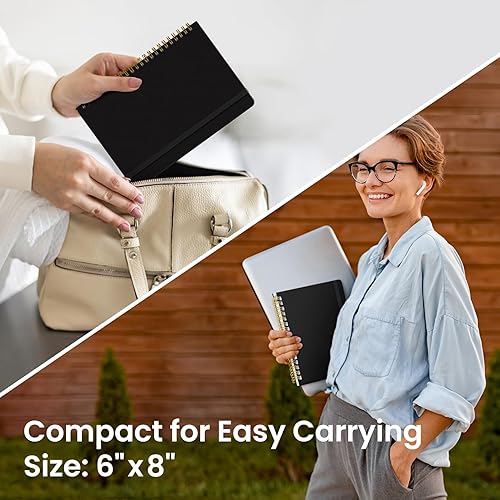 Miniatura 6 de Taja Cuaderno rayado en espiral para mujeres y hombres, 140 páginas, cuaderno de tapa dura con rayas universitarias para trabajo y toma de notas,