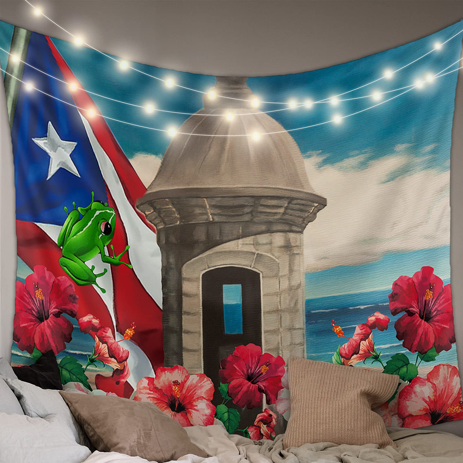 Wandbild „Puerto Rico Flagge“ – Moderne Leinwand-Deko Für Bad & Wohnzimmer