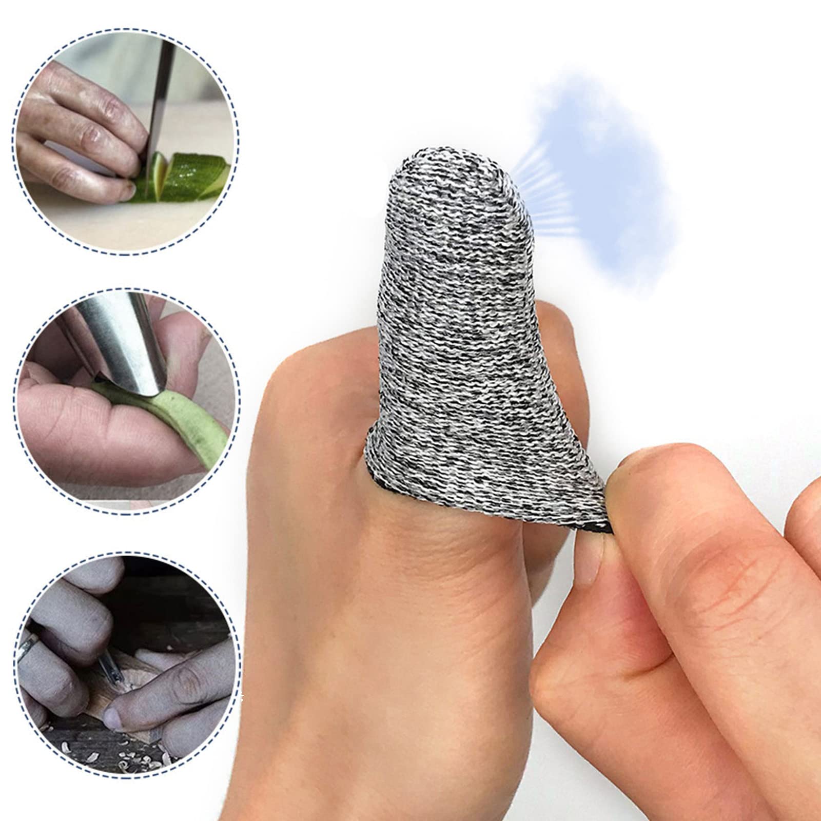Cut-proof Finger Protector Finger Cots Polyethylene Breathable Finger Sleeves Thumb Protector For Daily Life Cut Resistant Protector