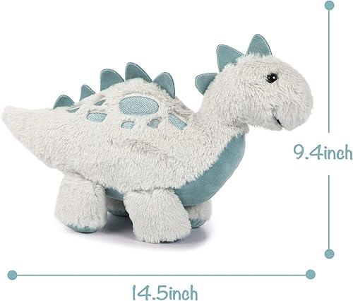 Miniatura 4 de TCBunny Juguete de peluche de dinosaurio bebé para dormir, 15 pulgadas, Stephan (Estegosaurio-gris)