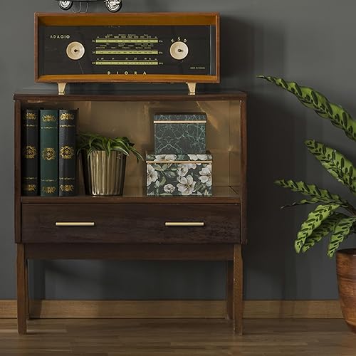 Miniatura 6 de QOGRISUN Paquete de 5 tiradores de gabinete de latón macizo, manijas de barra en T doradas estilo europeo, centro de agujeros de 4 pulgadas para