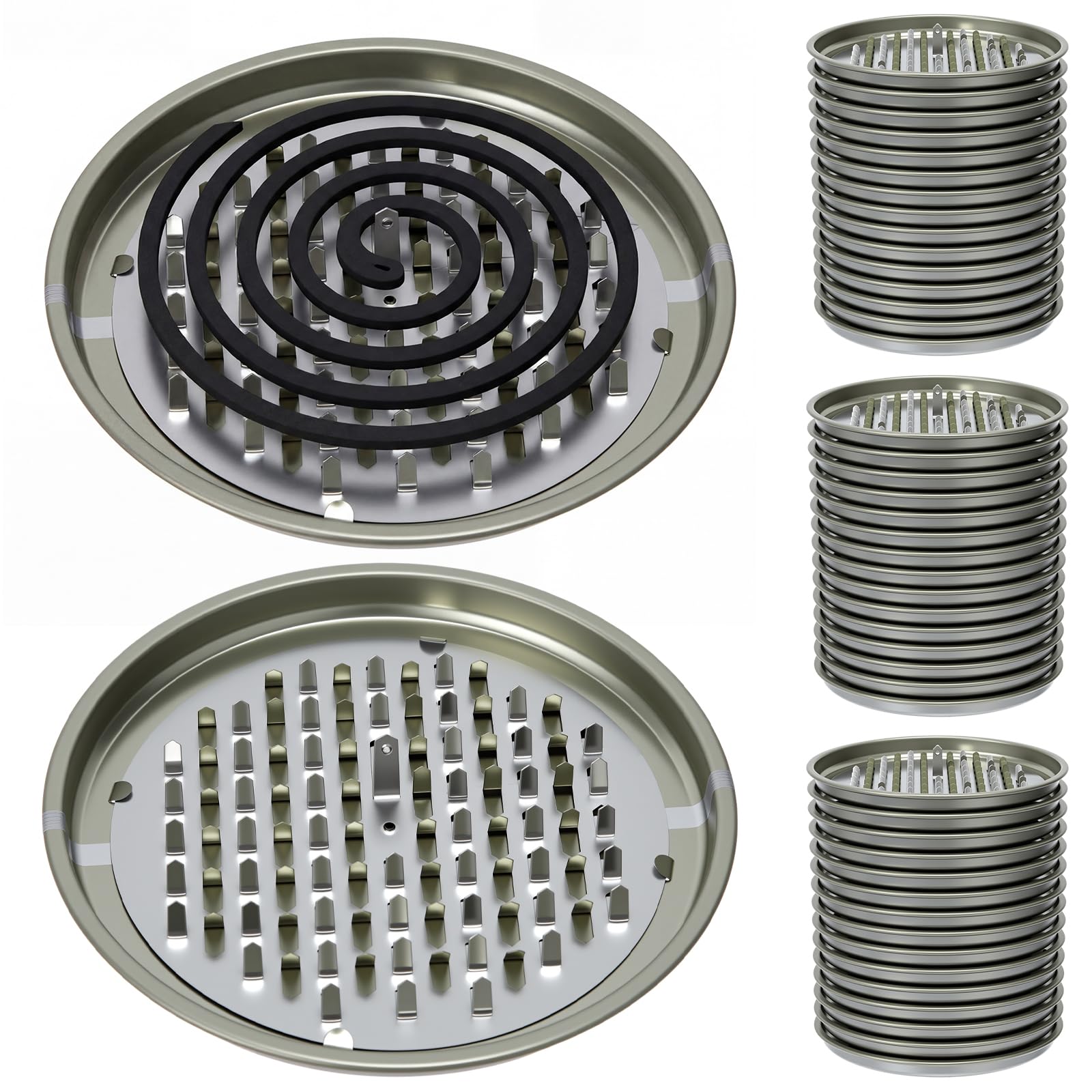 Soporte de metal para bobinas de mosquitos Hushee sin tapa pack de 50 piezas para camping