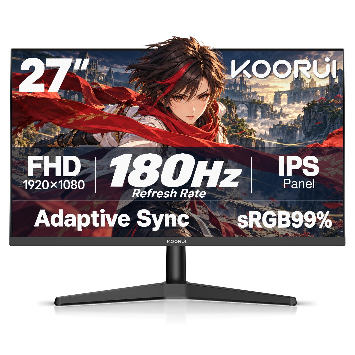 Amazon.co.jp: KOORUI ゲーミングモニター 27インチ 180Hz IPS フルHD