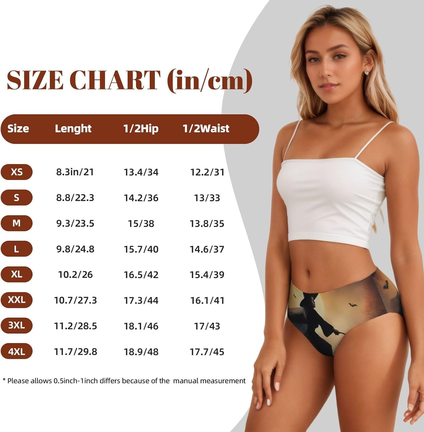 Halloween Witch Flying Print Women'S Briefs Underwear,Comfortable Panties For Women,Everyday Essential