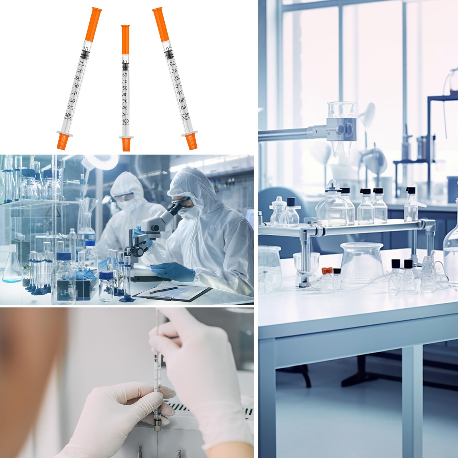 100 sztuk 1 ml/cc plastikowe rurki 29G-8 mm, wielofunkcyjne narzędzia pomiarowe, pakowane pojedynczo