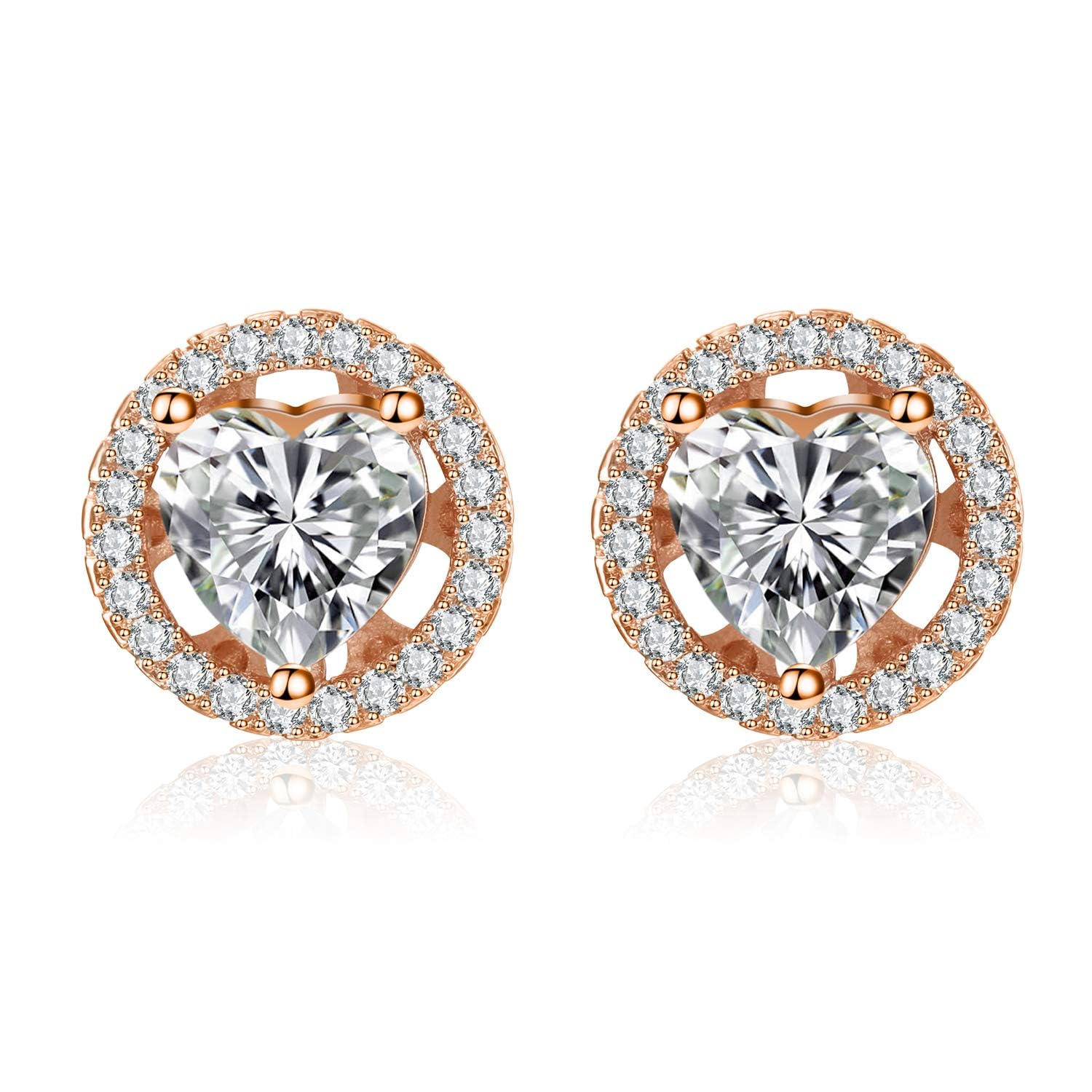 Watches Sets for Women, Rose Gold Watch Set Necklace Earring Bracelet 4 Pieces Jewelry Set for Mom Wife Girlfriend