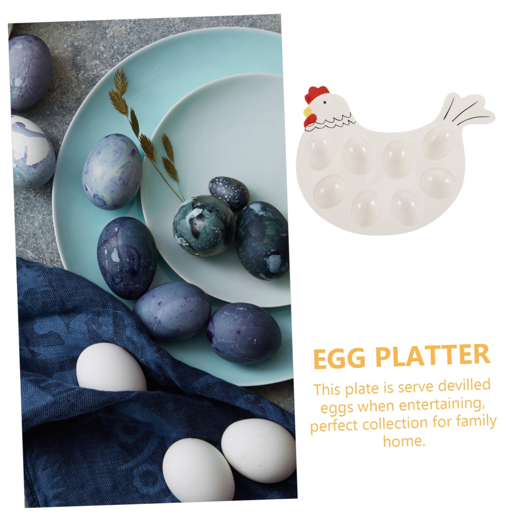 ABOOFAN Easter Egg Tray Egg Trays for Deviled Eggs Egg Holder Countertop Deviled Egg Trays Easter Deviled Egg Platter Easter Egg Platter Egg Fixing Holder Egg Plates Ceramics Seafood Dish