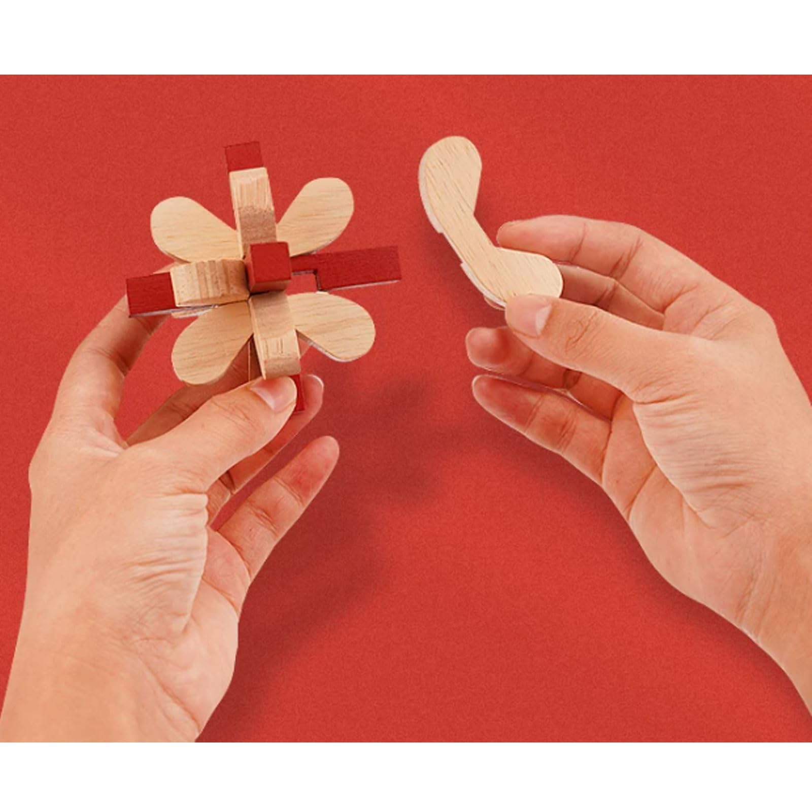 Set di Puzzle Montessori in Legno Kongming Lock Lu Ban Lock | Puzzle cerebrale 3D ad incastro per sbloccare i blocchi, gioco di logica ad alta difficoltà per districare