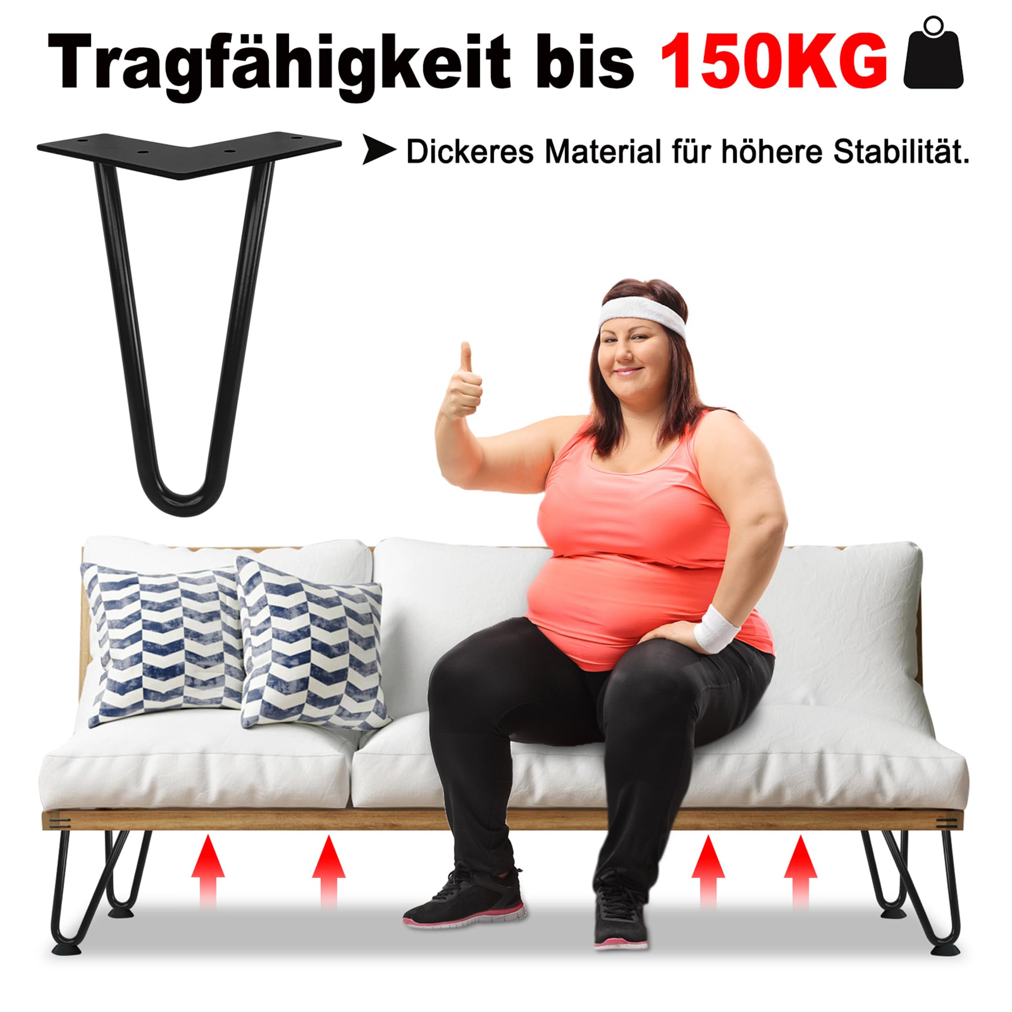 Tisch Füße Karpal 4x Hairpin Legs Tischbeine Tischgestell Hairpin Tischbeine 71cm
