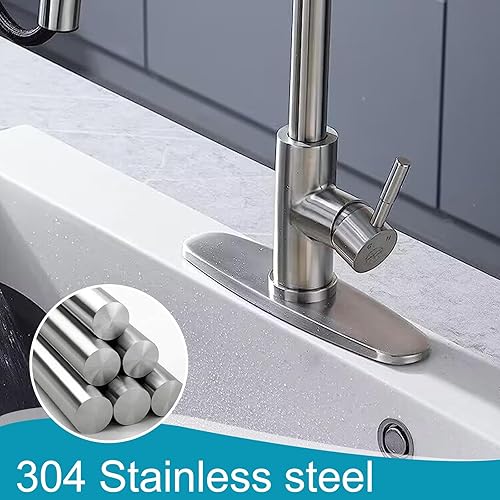 Miniatura 2 de Homevacious Placa de cubierta de orificio para fregadero de 10 pulgadas, placa de acero inoxidable para fregadero de baño o cocina de 1 a 3