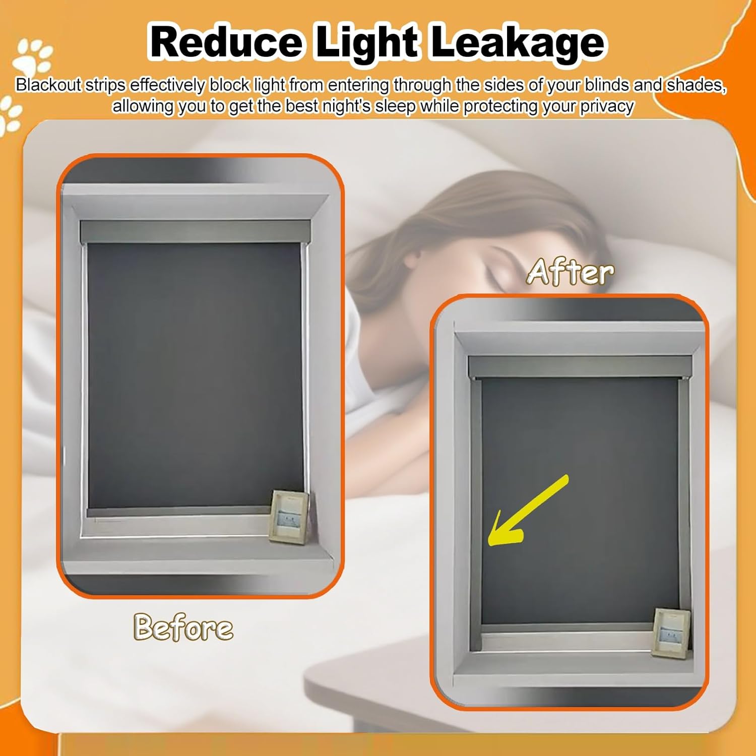 U-Shaped Window Light Blocker, Adjustable Blackout Strips, Aluminum Alloy Side Rails with Velvet, Customizable Shades, Fits 20-92 Inch Windows, 2PCS Set