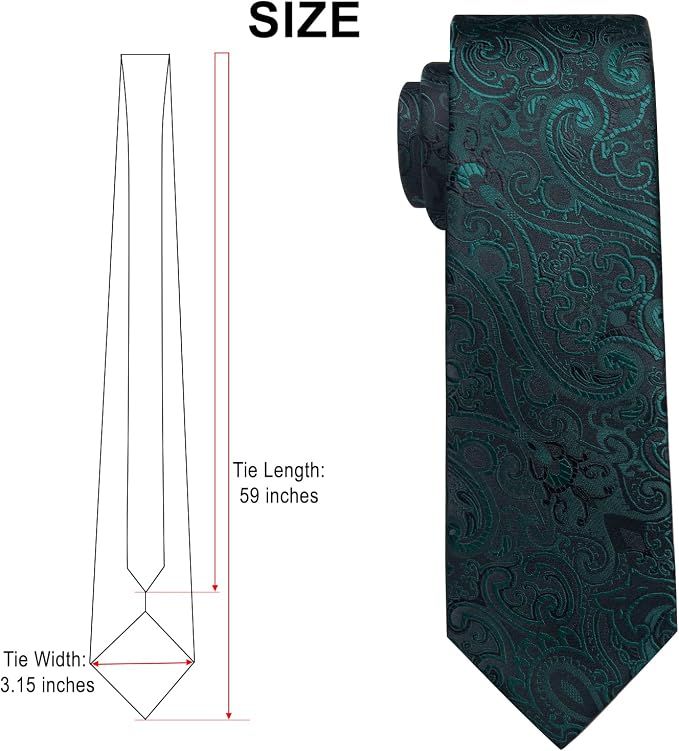 Set de Corbata y Pañuelo de Bolsillo DiBanGu para Hombre miniatura 5
