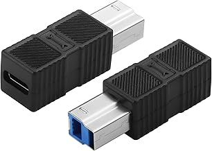 CERRXIAN Type-CからUSB-B変換アダプター USB-C to B USB 3.0対応 ホスト、ハードディスクボックス、プリンター接続用 2個 (Type-Cメス to USB-Bオス)