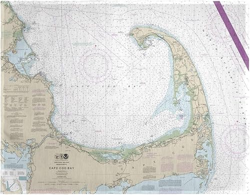 Betsy Drake Cape Cod Bay44; MA Nautical Map - Juego de 4 manteles individuales PM13246 de 14 x 18 pulgadas