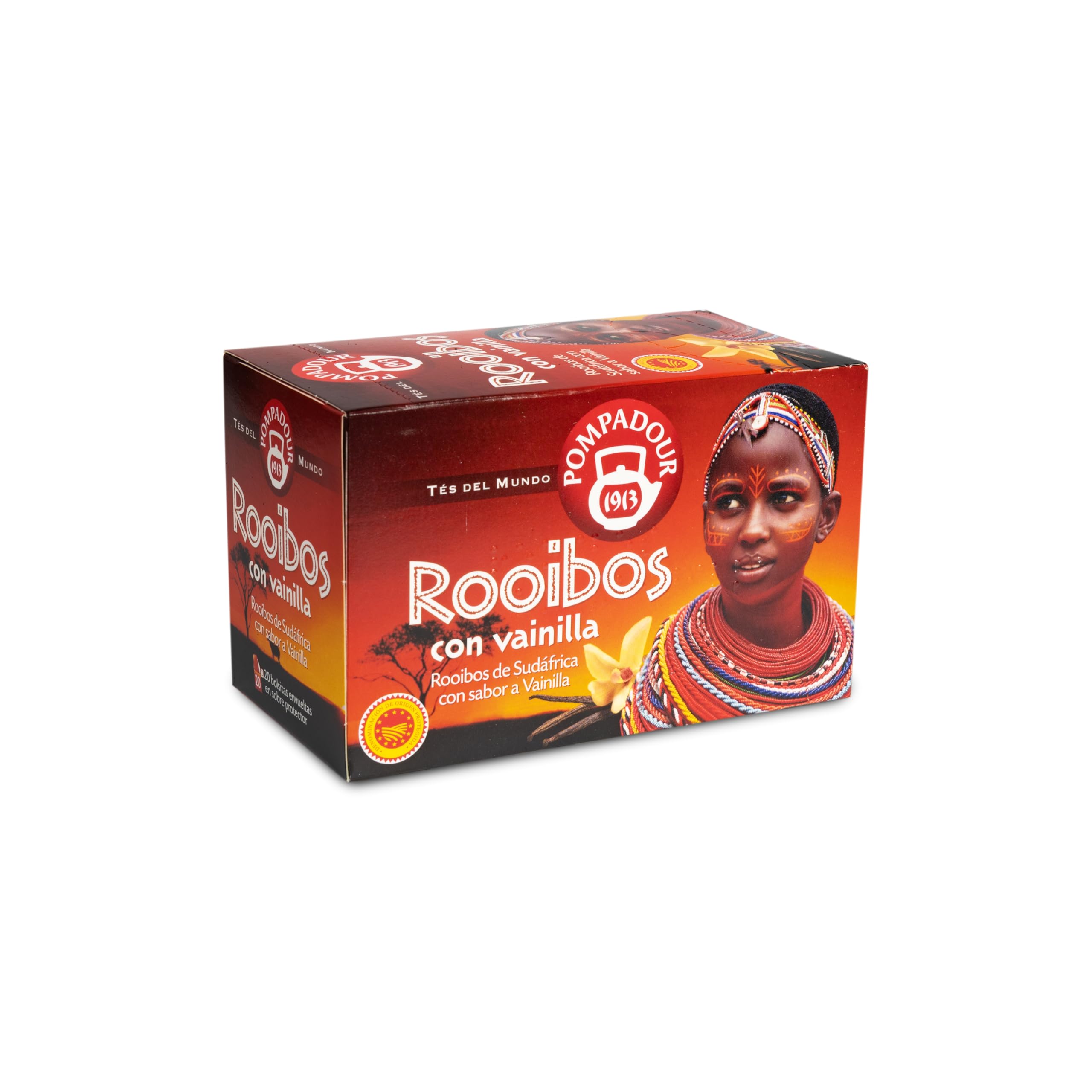 Pompadour Té del Mundo Rooibos Vainilla - 20 Bolsitas