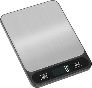 10 Kg Food Scale, Digital Kitchen Scale with LCD Display and Stainless Steel Cover, Weight Grams and Ounces, Weighing Professional for Baking Cooking Counting