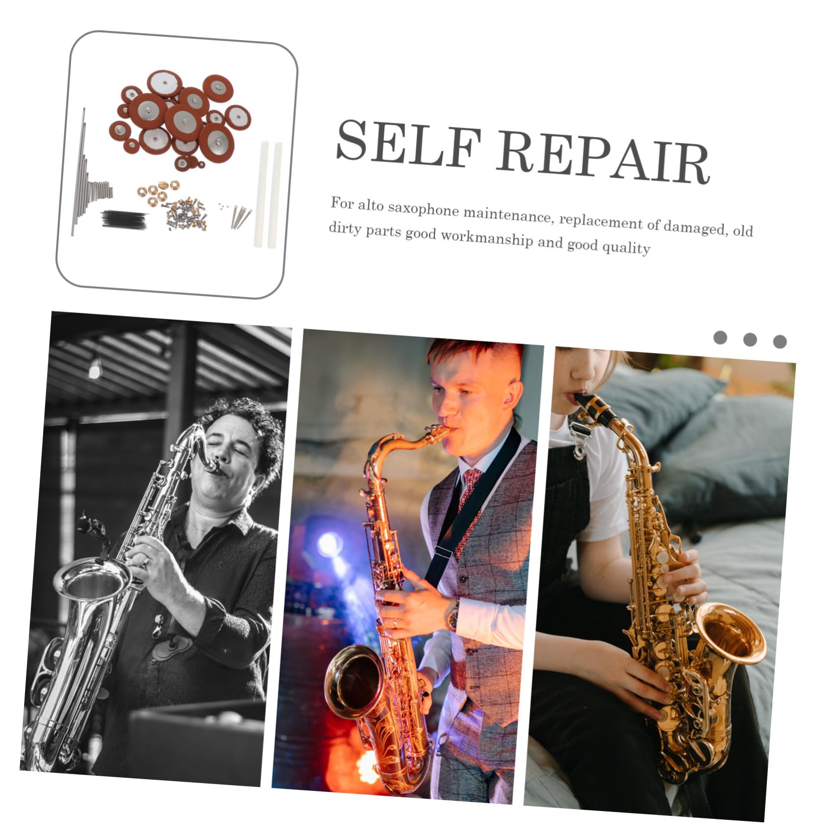 Kit di Riparazione per Sax Contralto Viti e Molle in Materiale Sintetico, Set Professionale per Manutenzione e Sostituzione Parti Danneggiate, per Musicisti e Colore Casuale