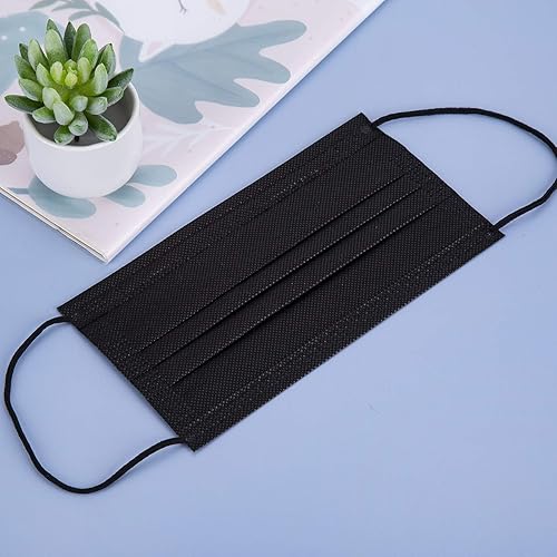 Miniatura 26 de Borje Cubrebocas desechables, 100 unidades, color negro, máscaras faciales de protección de 3 capas Multicolor 100 Uds