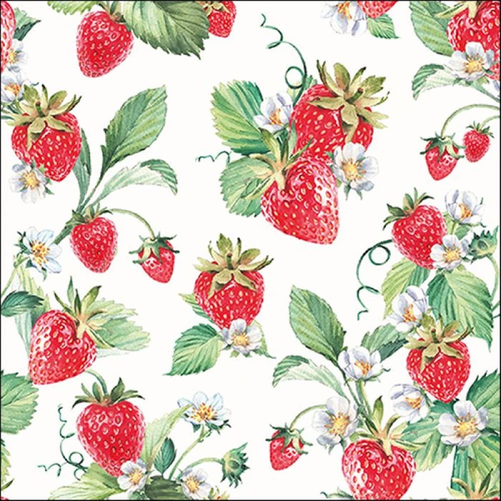 Strawberries Paper Napkins 3 Ply Luxury Quality Decoupage Party Serviettes x 20