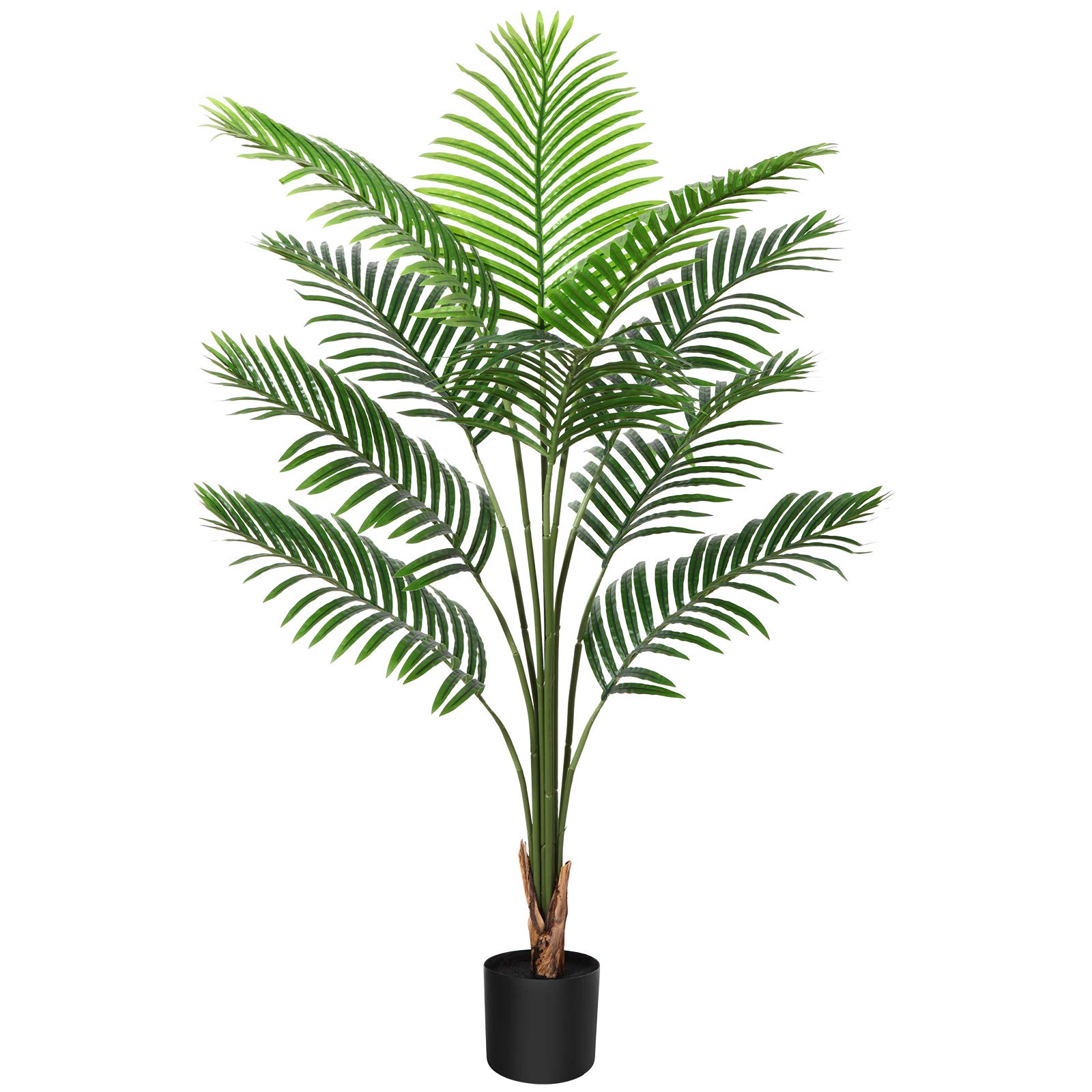 CROSOFMI Artificial Areca Palm Tree 4.5Ft Fake Tropical Palm Plant,Perfect Faux Dypsis Lutescens Plants in Pot for Indoor Outdoor Home Office Garden Modern Decoration Housewarming Gift