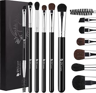 DUcare ドゥケア アイシャドウブラシ ６本セット アイメイク 専用ブラシ 天然馬毛 化粧ブラシ 超柔らかい 上質なメイクブラシ 魅力的な目元 メイク道具 ブラック