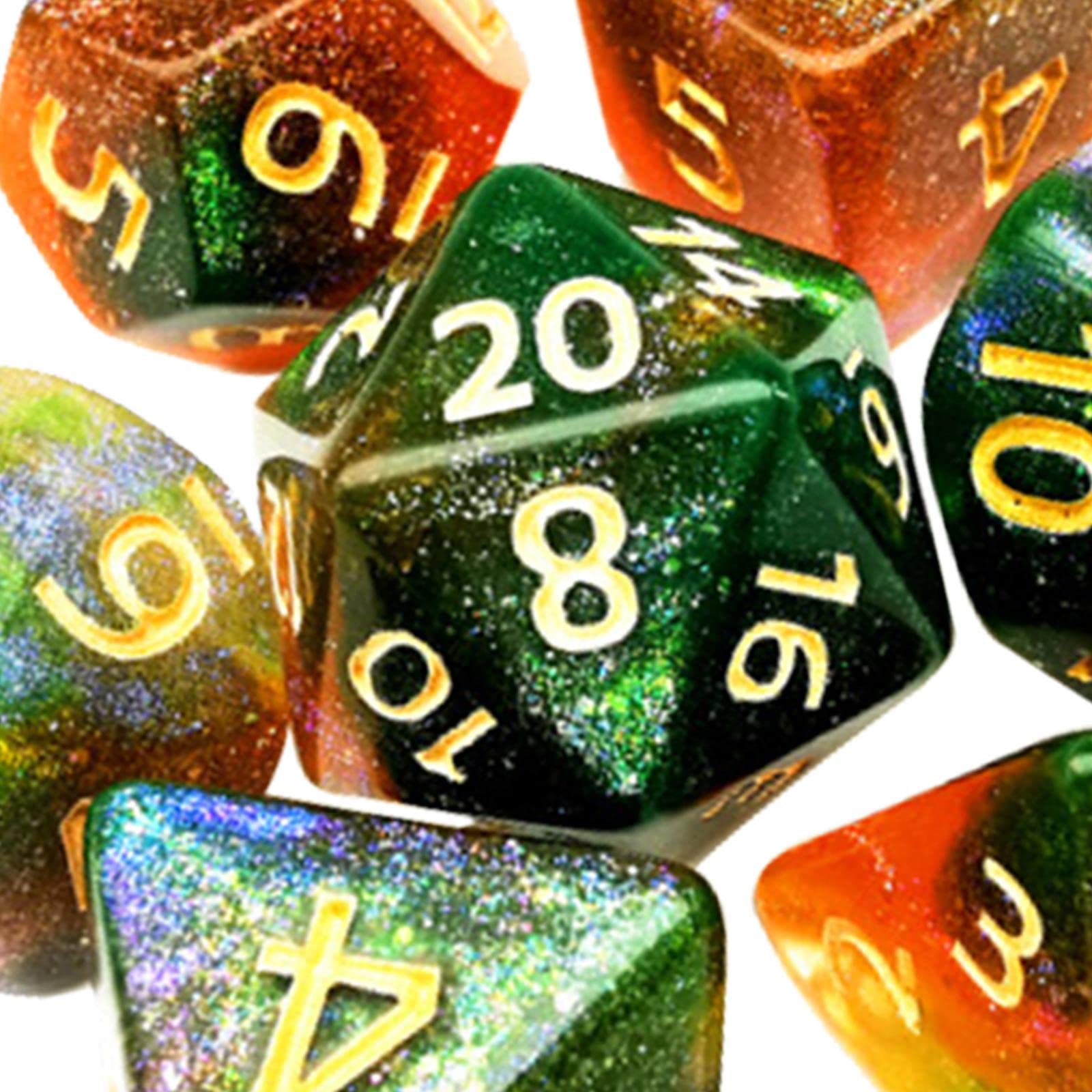 Juego de 10 dados poliédricos acrílicos D8 D10 D12 D20 para juegos de mesa DND RPG, estilo C