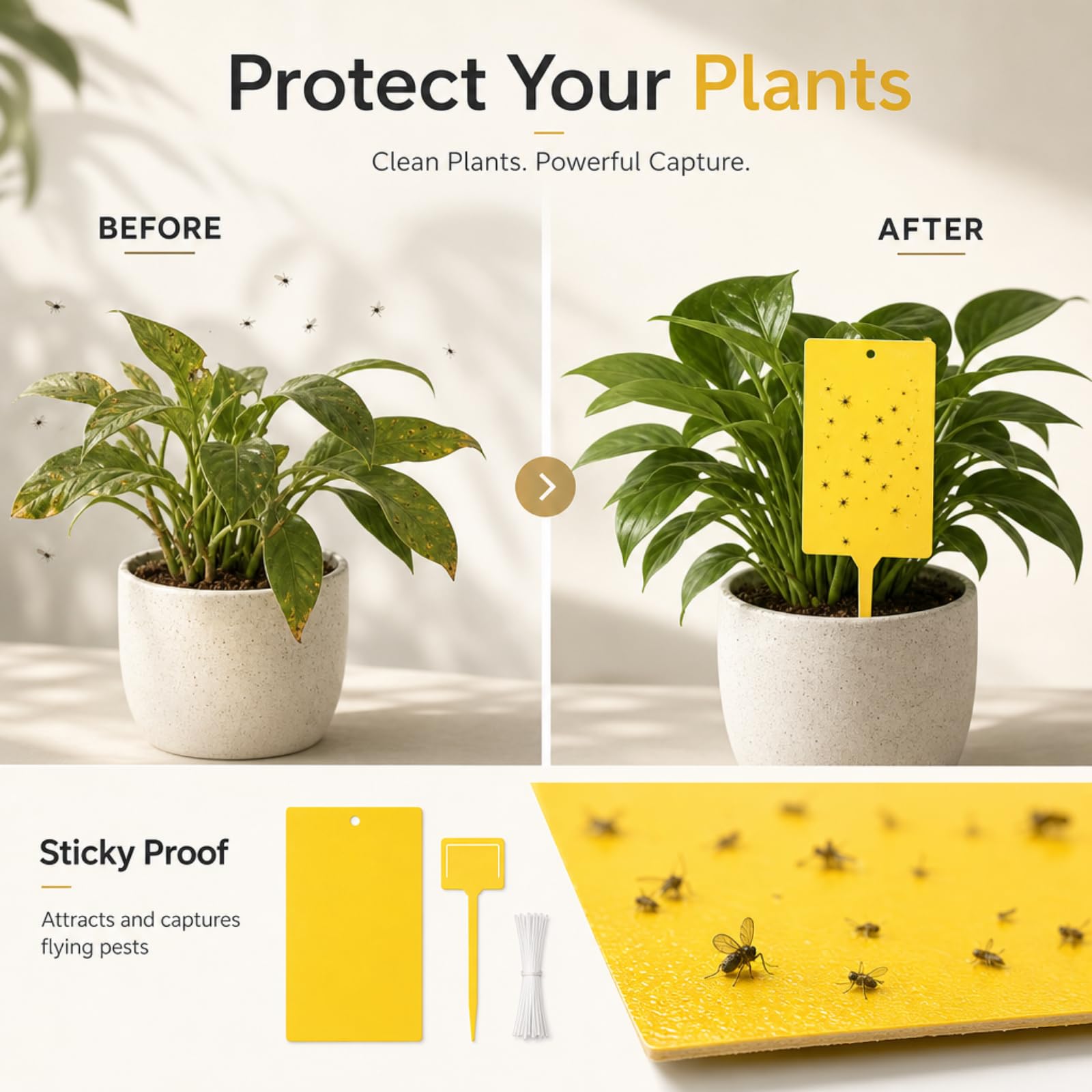 Qualirey 250 trampas adhesivas amarillas para mosquitos, trampas de mosquitos de doble cara de 6 x 8 pulgadas para plantas de interior y exterior, tarjetas adhesivas para moscas de la fruta, moscas