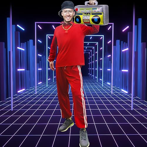 Miniatura 5 de Disfraces de los años 80 para hombre, disfraz de hip hop de los años 80 y 90, disfraz de rapero retro de los años 80