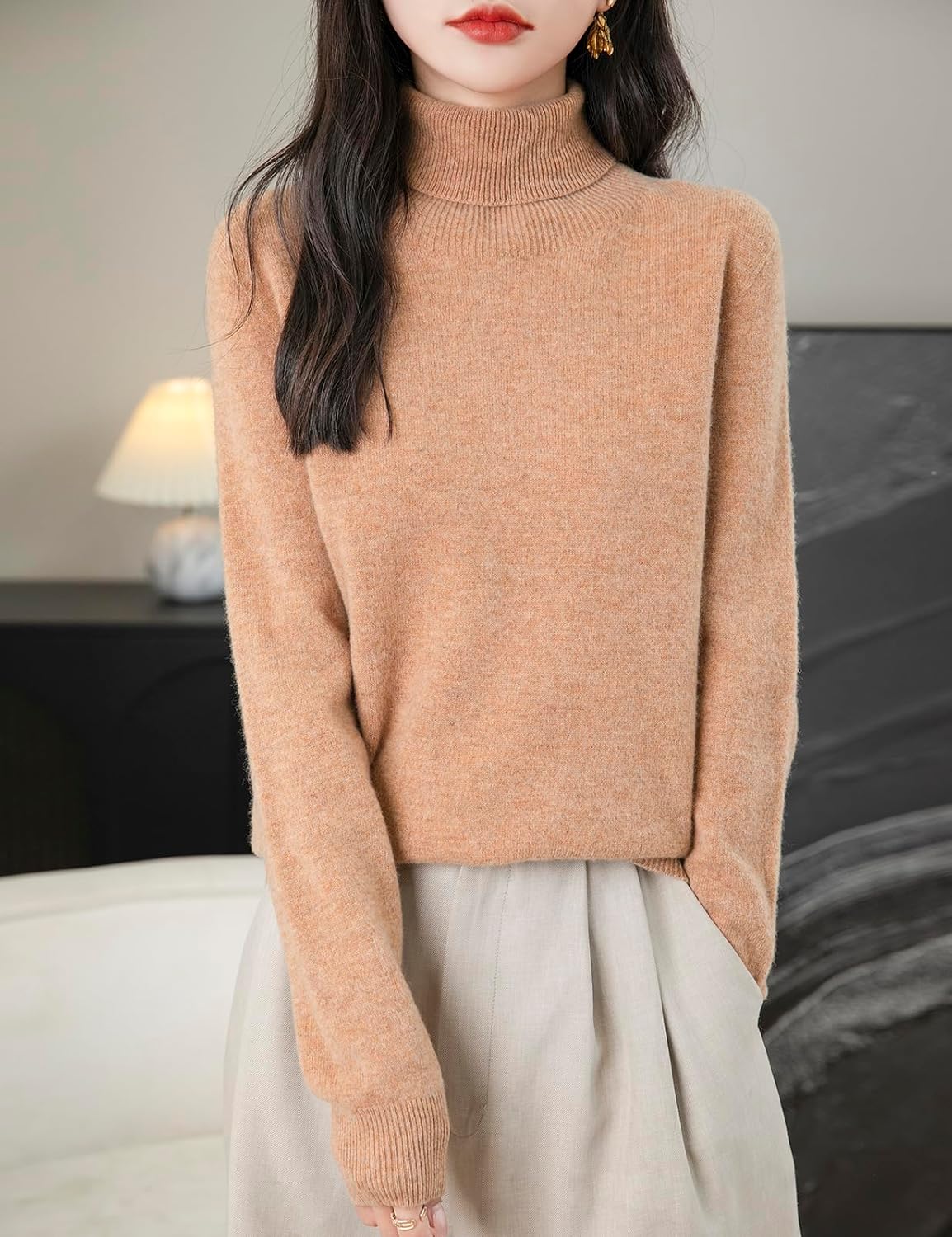 Chanyarn Women's Turtleneck 100% Merino Wool 2025 First-Line Ready to Wear Fall Winter Seamless Knit Pullover Sweater - Image 3