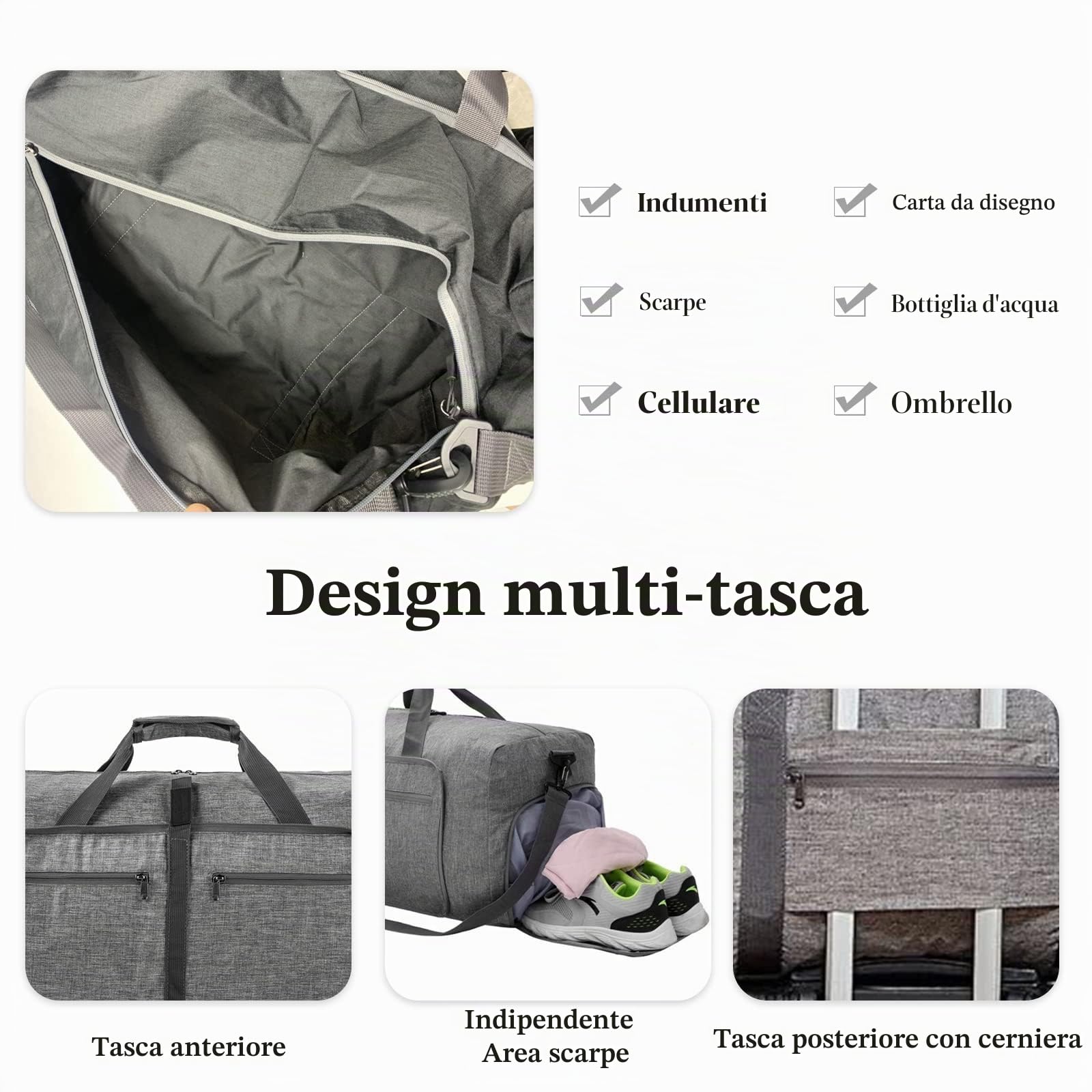 CORIOS Borsone da Viaggio Uomo/Donna 85L Pieghevole Borsa Sportiva Grande Bagaglio a Mano con Scomparto Scarpe Borsone Palestra Ultra-Leggero Piscina Palestra Weekender Pernottamento Arancio A