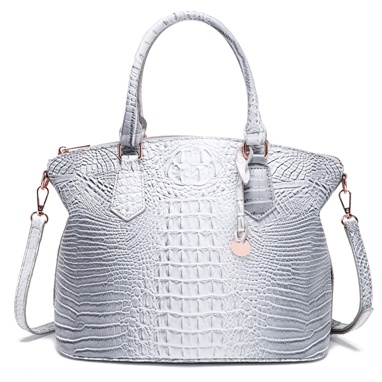 Makcr Joacbv Crocodile Handbag for Women, Satchel Purse with Shoulder Strap | Embossed vegan leather tote with a bold crocodile-pattern texture, rich color depth, dual top handles, and a roomy interior.