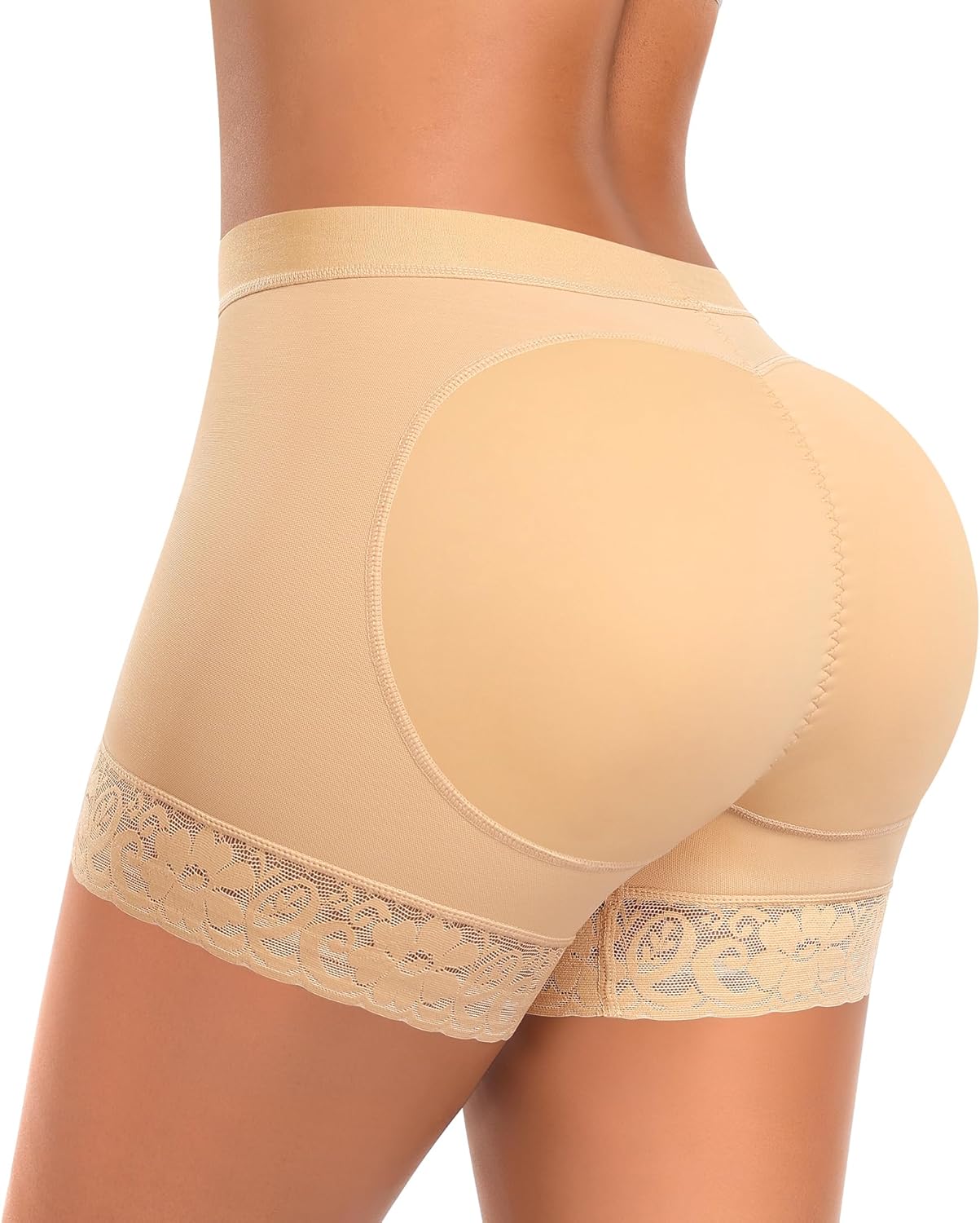 Werena Padded Underwear for Women Butt Lifting Panties Tummy Control Shapewear Butt Pads Lace Booty Enhancer Panty