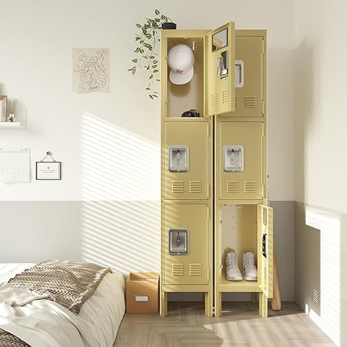 Miniatura 9 de KAER Taquilla, armario de almacenamiento de armario de metal, armario de almacenamiento con 3 puertas para el hogar, casilleros para empleados,