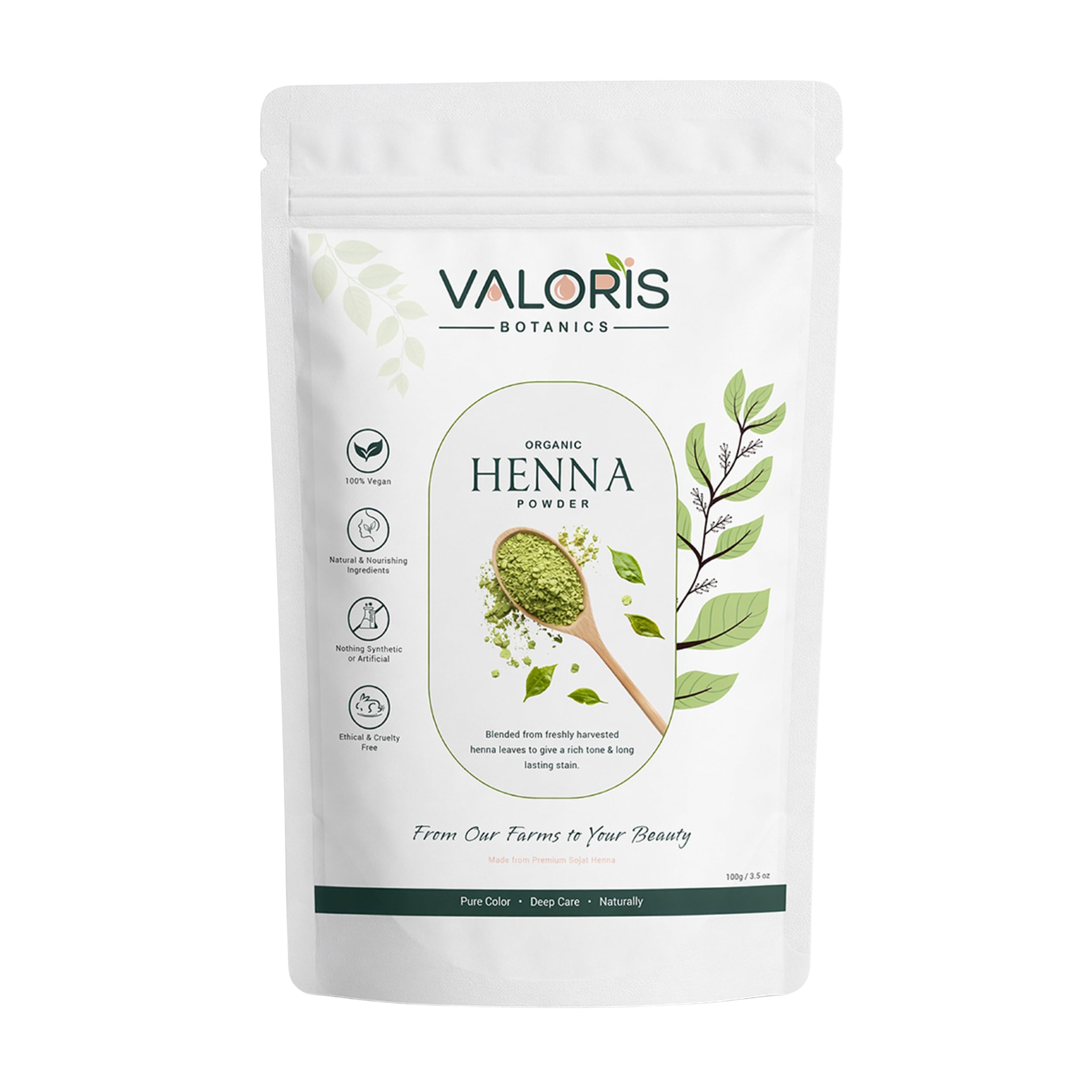 VALORIS Organic Henna Powder 100gm for Hair Color & Hair Care | Natural Mehendi Powder for Smooth Shiny Hair | Herbal Henna for Men & Women | Chemical Free Hair Conditioning Powder-image-33
