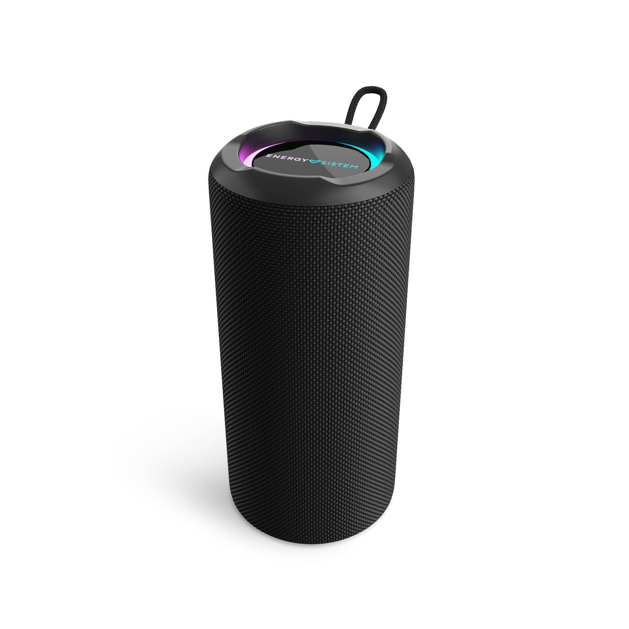 Energy Sistem Soundbliss Altavoz Bluetooth Potente 40W y Portatil TWS 12H Autonomia IPX6 Resistente al Agua Sostenible Plastico Reciclado Luces LED USB y MicroSD para Exterior e Interior Negro