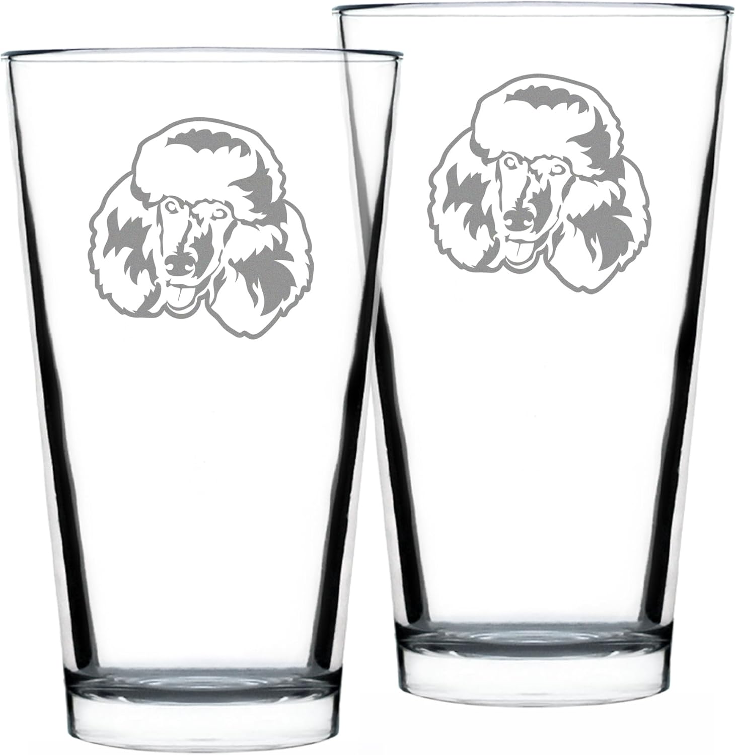 Custom Happy Poodle - Pint Glass for Beer - Fun Unique Cute Poodle Themed Dog Gifts and Party Decor for Women and Men - 16 oz - Customized Glasses