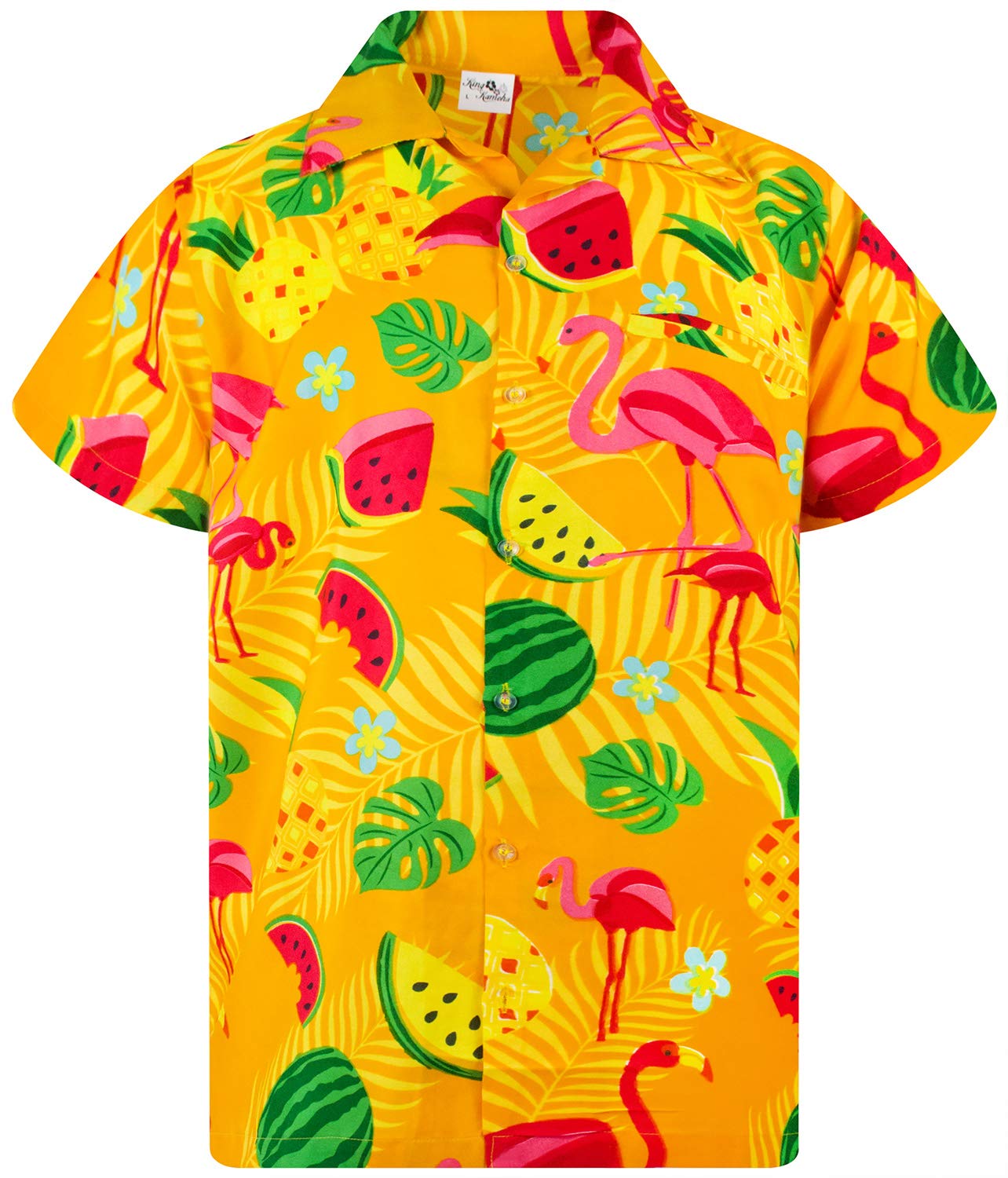 King KamehaHawaiian Shirt for Men Fruit-Designs Regular-Shirts Short-Sleeve Button-Down Vacation