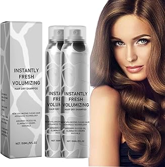 Volumising Dry Shampoo Spray - Natural, Refreshing and Non-Greasy Hair Volume Formula (Pack of 2)